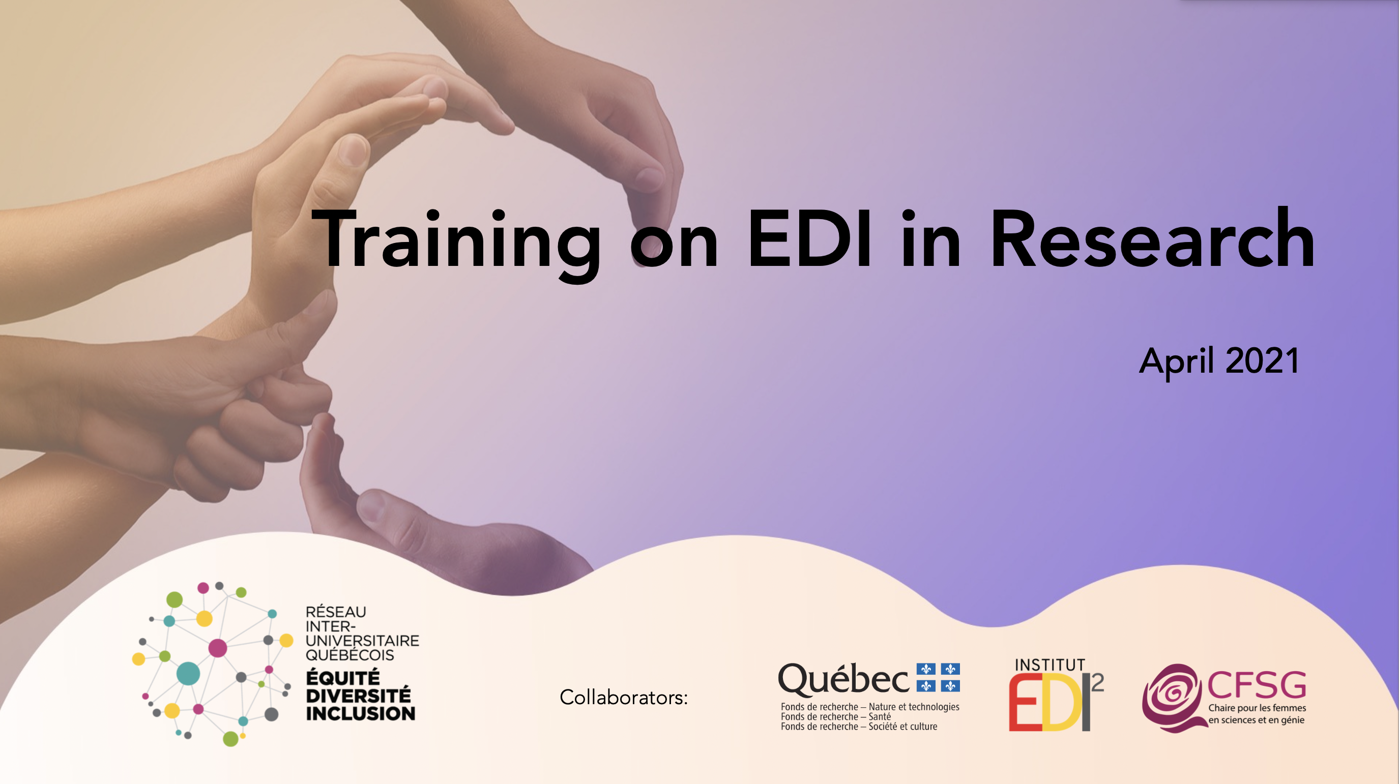 Workshop EDI in research, by the RIQEDI (April 22nd, 2021)